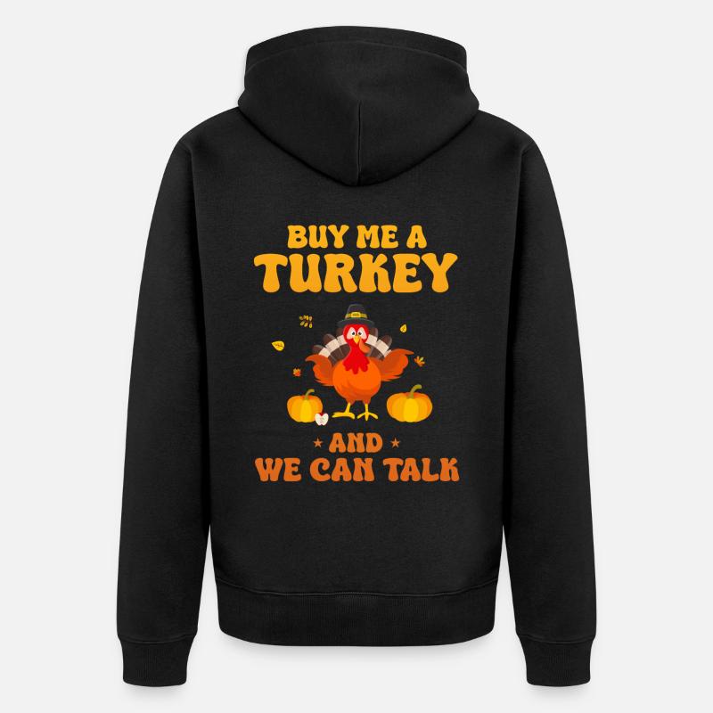 Dinde Thanksgiving - Veste à capuche bio Premium Unisexe - noir