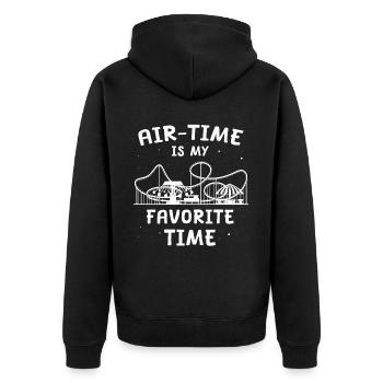 Achterbahn Achterbahnfahrer - Unisex Premium Bio Zip Hoodie - Schwarz - Hinten - Nico (187cm)