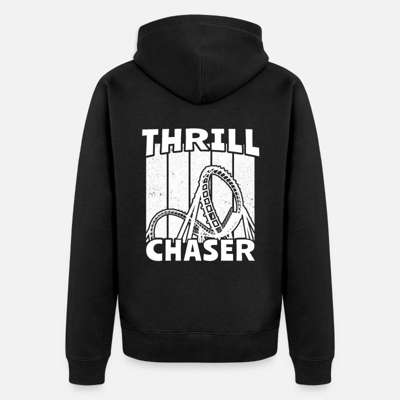 Achterbahn Achterbahnfahrer - Unisex Premium Bio Zip Hoodie - Schwarz