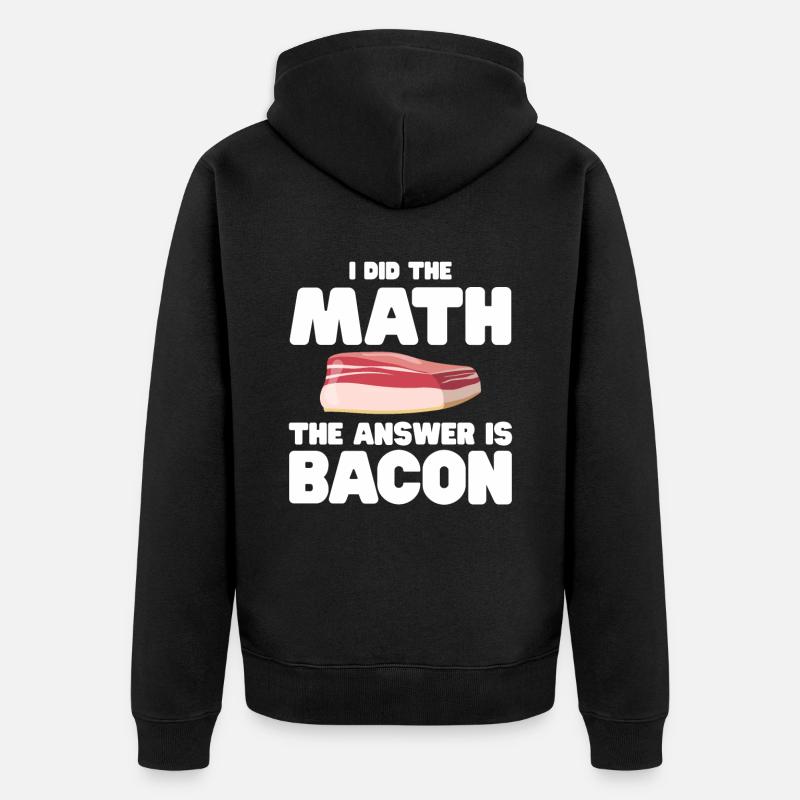 Bacon Nourriture Porc Bacon - Veste à capuche bio Premium Unisexe - noir