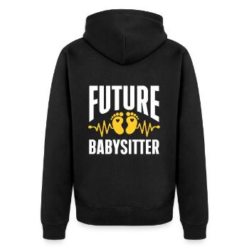 Nanny Daycare Babysitter - Unisex Premium Organic Zip Hoodie - black - Back - Nico (187cm)