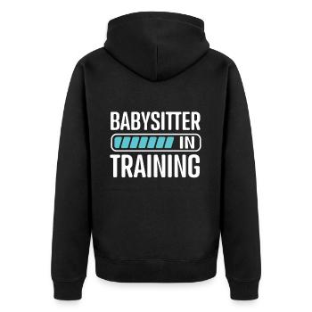 Nanny Daycare Babysitter - Unisex Premium Organic Zip Hoodie - black - Back - Nico (187cm)