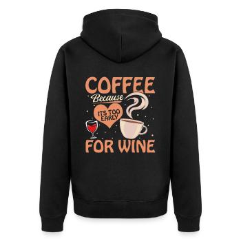 Café Café Café Vin - Veste à capuche bio Premium Unisexe - noir - Dos - Nico (187cm)