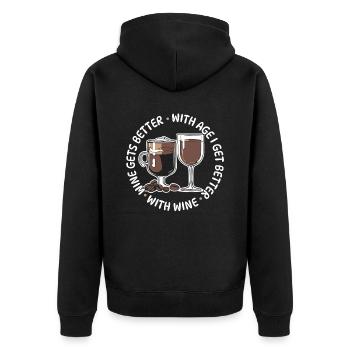 Café Café Lustig Café Vin - Veste à capuche bio Premium Unisexe - noir - Dos - Nico (187cm)