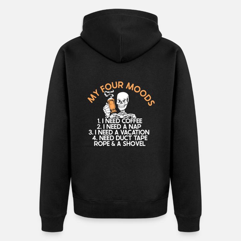 Café squelette d’Halloween - Veste à capuche bio Premium Unisexe - noir