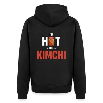 I'm Hot Like Kimchi South Korean Cuisine Bibimbap - Unisex Premium Organic Zip Hoodie - black - Back - Nico (187cm)