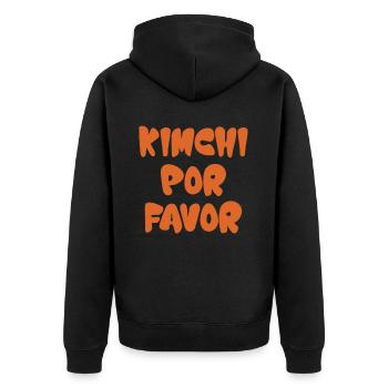 Kimchi Für Die Südkoreanische Küche Bibimbap - Unisex Premium Bio Zip Hoodie - Schwarz - Hinten - Nico (187cm)