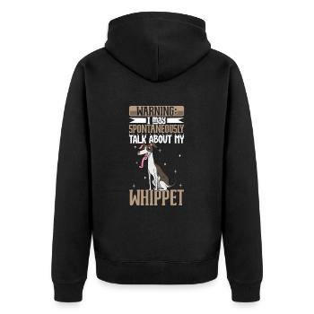 Whippet Lover - Unisex Premium Organic Zip Hoodie - black - Back - Nico (187cm)