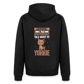 Amoureux du Yorkshire Terrier - Veste à capuche bio Premium Unisexe - noir - Dos - Nico (187cm)