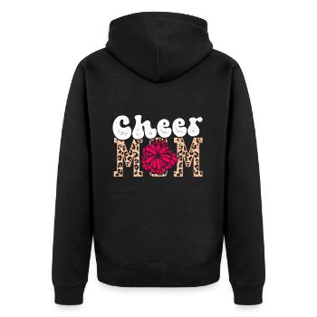Cheer Mom Cheerleadering Cheerleader Mutter - Unisex Premium Bio Zip Hoodie - Schwarz - Hinten - Nico (187cm)