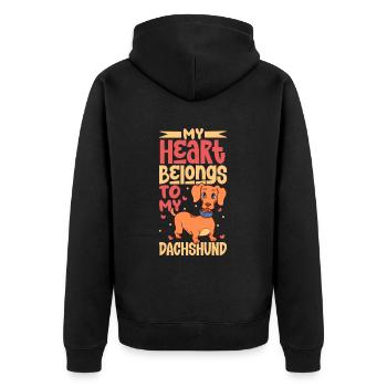 Amour du chien - Teckel - Veste à capuche bio Premium Unisexe - noir - Dos - Nico (187cm)