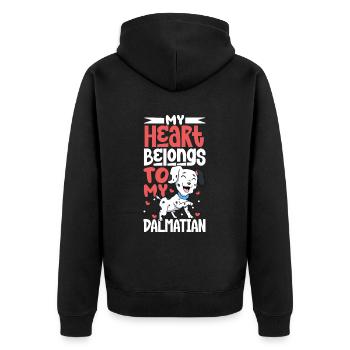 Dog Love - Dalmatians - Unisex Premium Organic Zip Hoodie - black - Back - Nico (187cm)