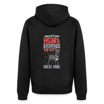 Amour des chiens - Dogue allemand - Veste à capuche bio Premium Unisexe - noir - Dos - Nico (187cm)