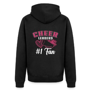 Cheer Mom Cheerleadering Cheerleader Mutter - Unisex Premium Bio Zip Hoodie - Schwarz - Hinten - Nico (187cm)