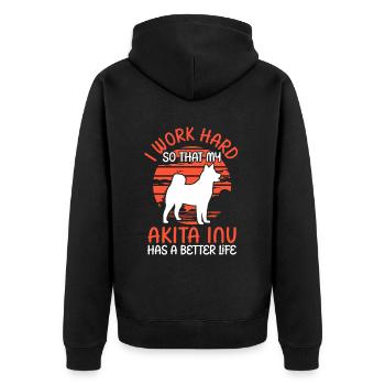 Travailler pour Akita Inu Shiba Inu - Veste à capuche bio Premium Unisexe - noir - Dos - Nico (187cm)