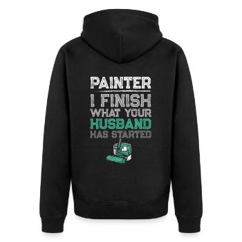 House Painter Decorator Painter I - Unisex Premium Organic Zip Hoodie - black - Back - Nico (187cm)