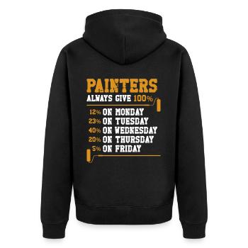 House Painter Decorator Painters - Unisex Premium Organic Zip Hoodie - black - Back - Nico (187cm)