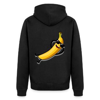 Bananas Sunglasses Banana - Unisex Premium Bio Zip Hoodie - Schwarz - Hinten - Nico (187cm)