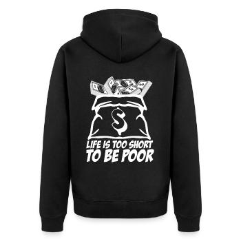 Riches et pauvres Capitalisme boursier - Veste à capuche bio Premium Unisexe - noir - Dos - Nico (187cm)