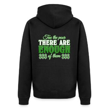 Capitalism Joke Market Money Stocks - Unisex Premium Bio Zip Hoodie - Schwarz - Hinten - Nico (187cm)