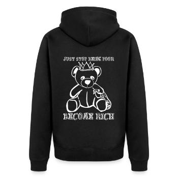 Capitalisme Marché Actions monétaires - Veste à capuche bio Premium Unisexe - noir - Dos - Nico (187cm)