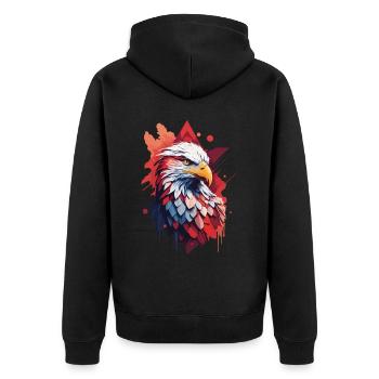 Aigle crête esthétique oiseau fierté Design - Veste à capuche bio Premium Unisexe - noir - Dos - Nico (187cm)