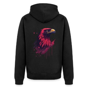 Mascotte d’aigle Pride Sport et Nation Armoiries - Veste à capuche bio Premium Unisexe - noir - Dos - Nico (187cm)