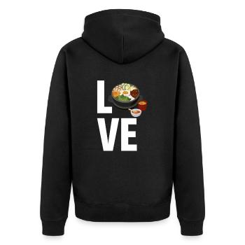 Love Bibimbap Lovers Maki Kawaii Samgyeopsal - Unisex Premium Organic Zip Hoodie - black - Back - Nico (187cm)