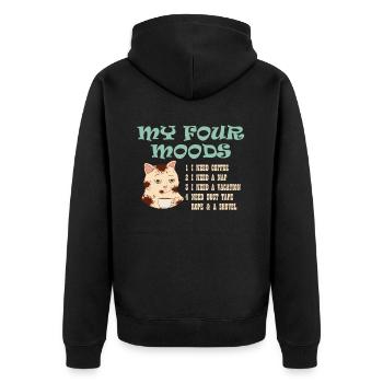 Café Café Chat - Veste à capuche bio Premium Unisexe - noir - Dos - Nico (187cm)
