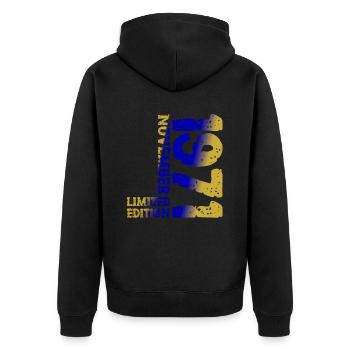 1971 novembre édition limitée 52e anniversaire décoration - Veste à capuche bio Premium Unisexe - noir - Dos - Nico (187cm)