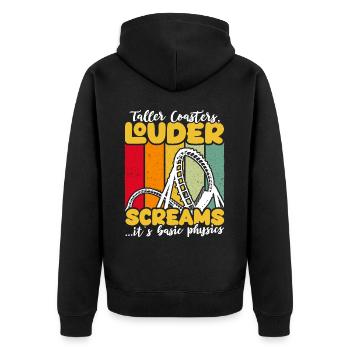Achterbahn Achterbahnfahrer - Unisex Premium Bio Zip Hoodie - Schwarz - Hinten - Nico (187cm)