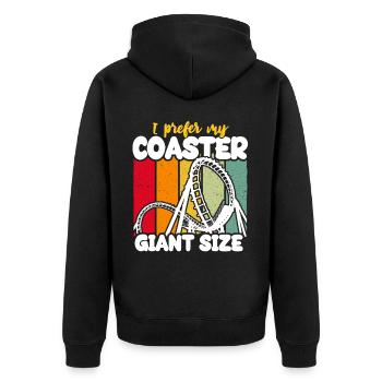 Achterbahn Achterbahnfahrer - Unisex Premium Bio Zip Hoodie - Schwarz - Hinten - Nico (187cm)