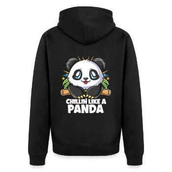 Mode Panda Chill activé - Veste à capuche bio Premium Unisexe - noir - Dos - Nico (187cm)