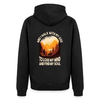 Hund Hundehalter Zubehör Hundliebhaber lustige - Unisex Premium Bio Zip Hoodie - Schwarz - Hinten - Nico (187cm)