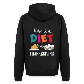 There Is No Diet: Lustiger Thanksgiving Truthahn - Unisex Premium Bio Zip Hoodie - Schwarz - Hinten - Nico (187cm)