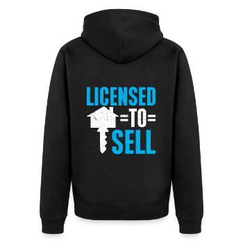 Cadeau d’agent immobilier pour agent immobilier - Veste à capuche bio Premium Unisexe - noir - Dos - Nico (187cm)