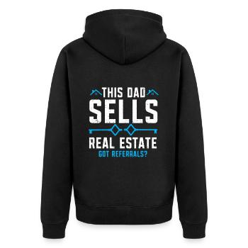 Cadeau d’agent immobilier pour agent immobilier - Veste à capuche bio Premium Unisexe - noir - Dos - Nico (187cm)