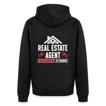 Cadeau d’agent immobilier pour agent immobilier - Veste à capuche bio Premium Unisexe - noir - Dos - Nico (187cm)