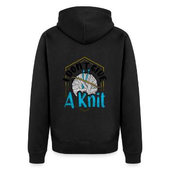 I don’t always play Knitting - Unisex Premium Bio Zip Hoodie - Schwarz - Hinten - Nico (187cm)
