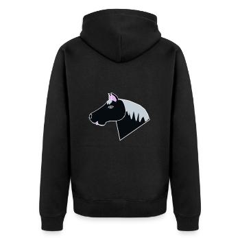 Cheval Poney Chevaux Enfants Tête De Cheval Enfant Bébé Ross - Veste à capuche bio Premium Unisexe - noir - Dos - Nico (187cm)