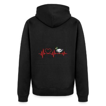 Duck Heartbeat Rubber Duck Red Love Lucky Duck - Veste à capuche bio Premium Unisexe - noir - Dos - Nico (187cm)
