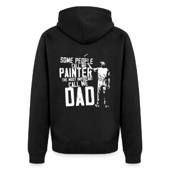 House Painter Decorator Dad Some - Unisex Premium Organic Zip Hoodie - black - Back - Nico (187cm)