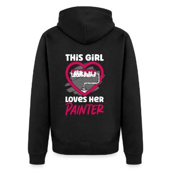 House Painter Decorator Girlfriend - Unisex Premium Organic Zip Hoodie - black - Back - Nico (187cm)
