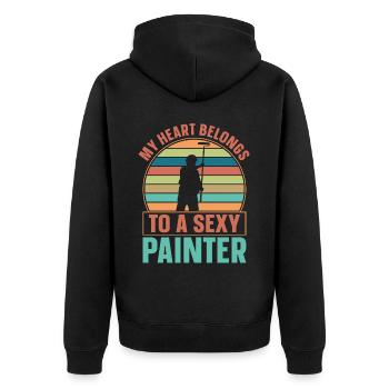 House Painter Decorator Girlfriend - Unisex Premium Bio Zip Hoodie - Schwarz - Hinten - Nico (187cm)