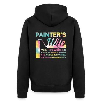 House Painter Decorator Wife - Unisex Premium Bio Zip Hoodie - Schwarz - Hinten - Nico (187cm)