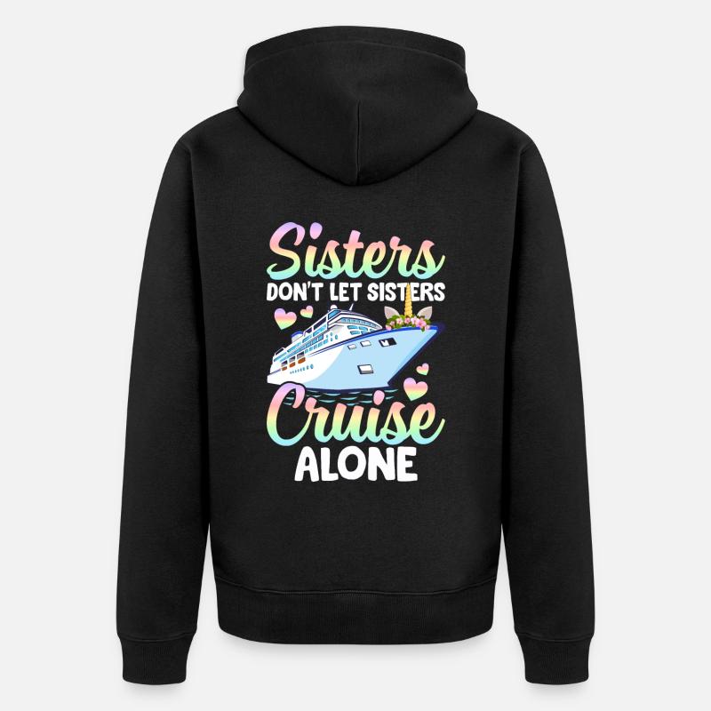 Kreuzfahrt-Mädchen-Urlaub - Unisex Premium Bio Zip Hoodie - Schwarz