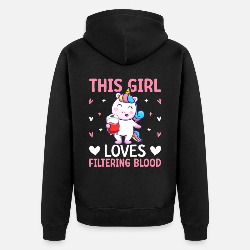 Technicienne en dialyse Girl Tech - Veste à capuche bio Premium Unisexe - noir