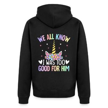 Divorce Party Celebration - Unisex Premium Organic Zip Hoodie - black - Back - Nico (187cm)