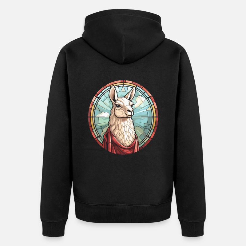 Christianisme chrétien Lama - Veste à capuche bio Premium Unisexe - noir