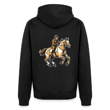 Sports équestres équestres à cheval - Veste à capuche bio Premium Unisexe - noir - Dos - Nico (187cm)
